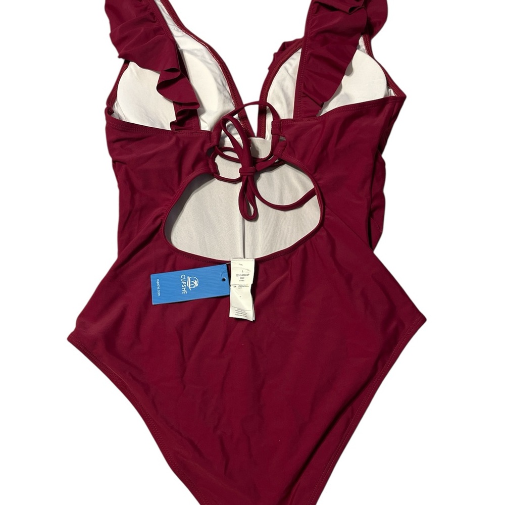 Cupshe Red Ruffled One-Piece Swimsuit - Picture 4 of 8